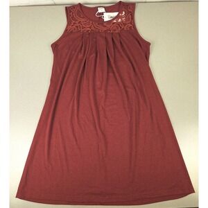 Brick Red/Cranberry Casual Dress‎ Sz Medium Lace Accent Pleat by BKRIVE